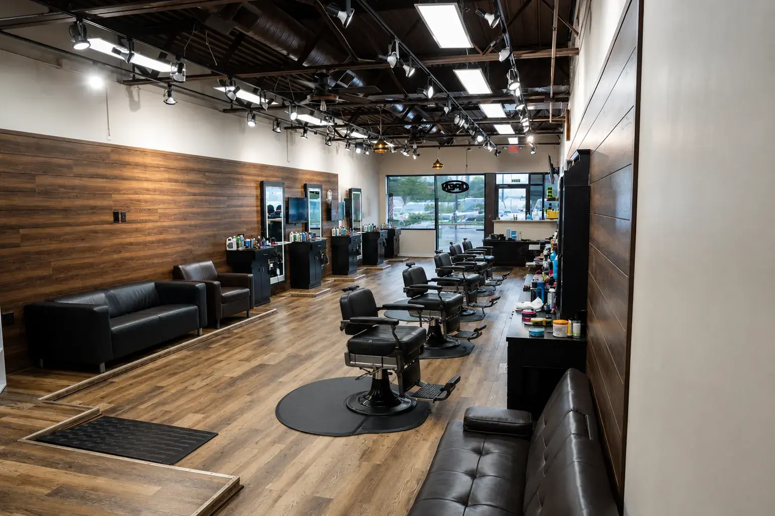 Barbershop Lighting Upgrade — Commercial Fit-Out before work began
