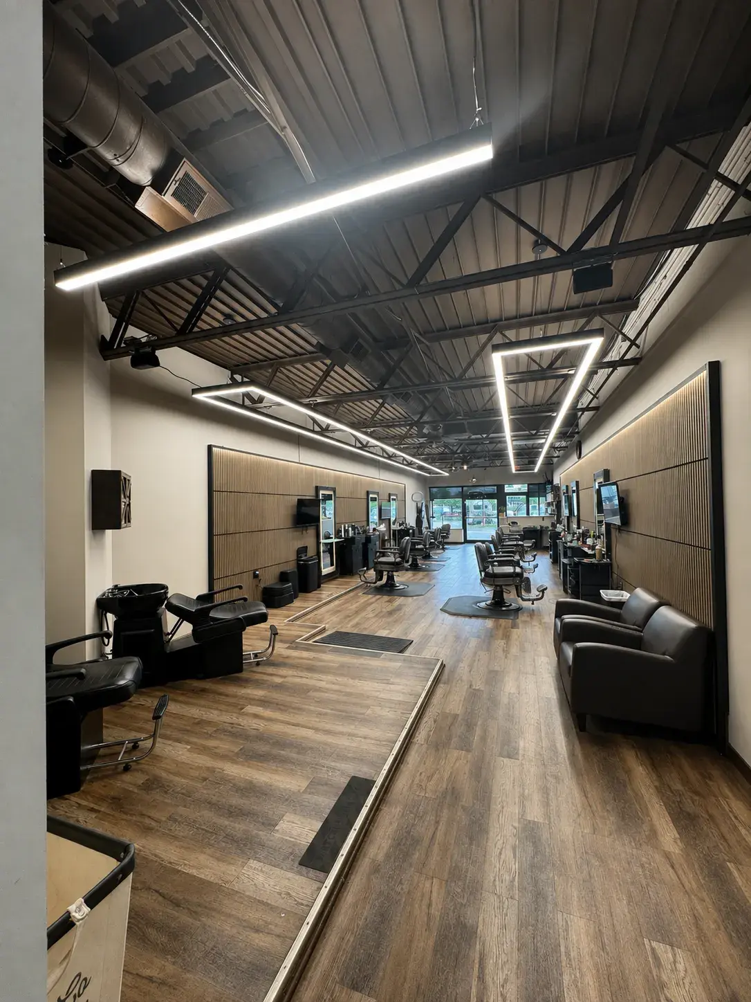 Barbershop Lighting Upgrade — Commercial Fit-Out after completion